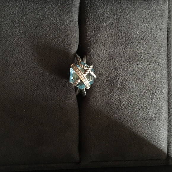 David Yurman Cable Wrap Ring w/ Blue Topaz - Picture 2 of 6
